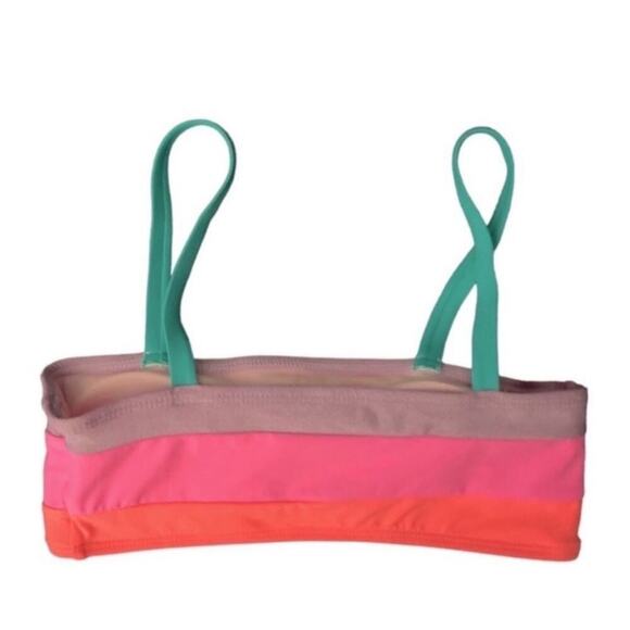 Beach Lingo Girls Colorblock Bandeau Bikini Swim Top Size 10 - Picture 2 of 5
